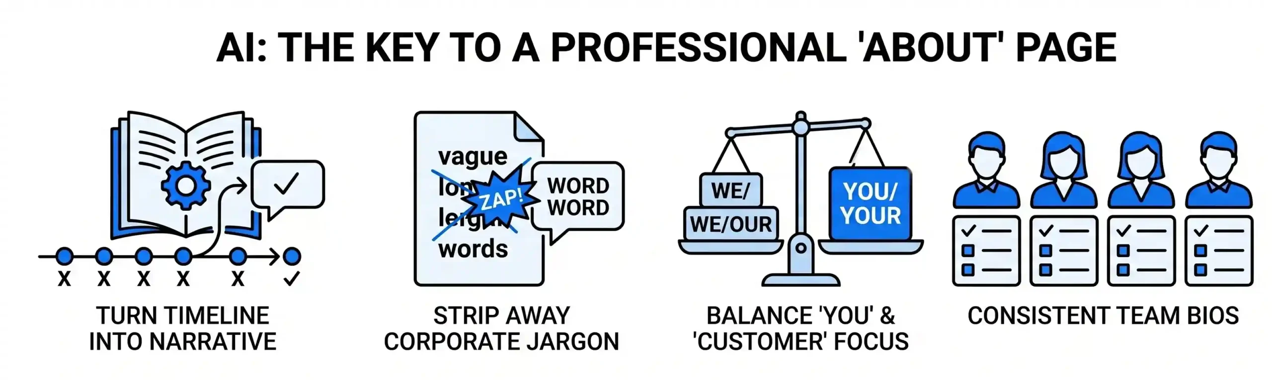 AI for About Pages: How to Tell Your Story in a Clear, Professional Way